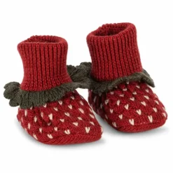 Chaussons Fraises Laine Mérinos | Rouge