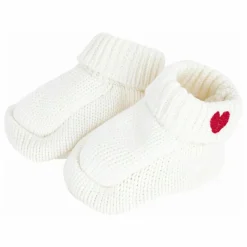 Chaussons Maille Cœur Coton Bio | Blanc