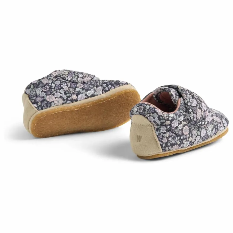 Chaussons Sasha Fleuris Fibres Recyclées | Gris foncé