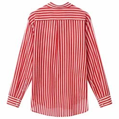 Chemise Beau Rayures Coton et Soie | Rouge