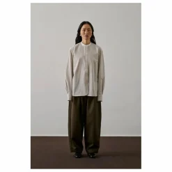 Chemise Bermudes Rayée Coton Bio | Blanc cassé