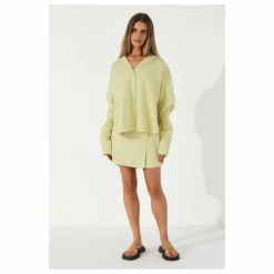 Chemise Celery Lin | Vert anis