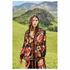 Chemise Chenille Flowers | Noir