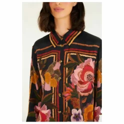 Chemise Chenille Flowers | Noir
