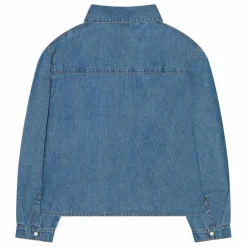 Chemise Courte Brodée Clara | Bleu jean