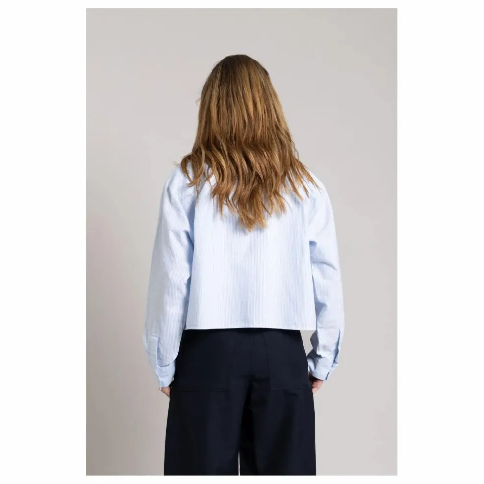 Chemise Courte Chili Rayée | Bleu Glacier