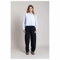 Chemise Courte Chili Rayée | Bleu Glacier