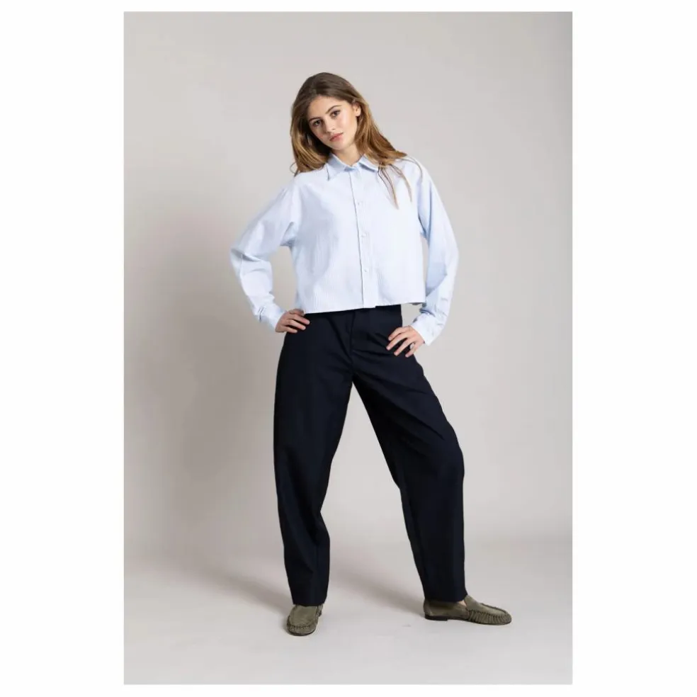 Chemise Courte Chili Rayée | Bleu Glacier