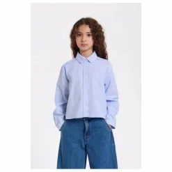 Chemise Courte Clara Rayée | Bleu Clair