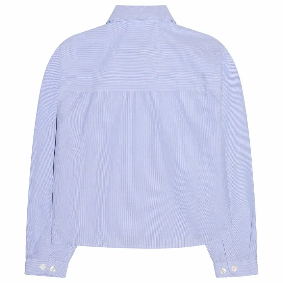 Chemise Courte Clara Rayée | Bleu Clair