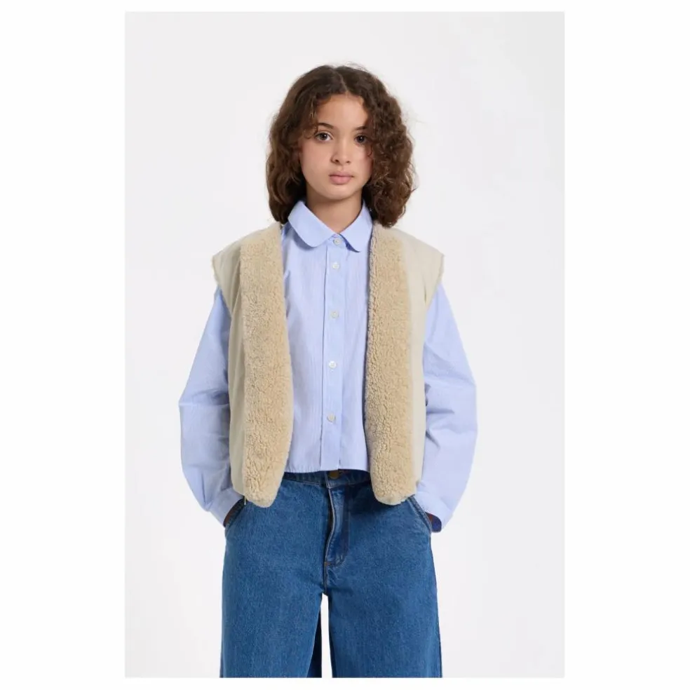 Chemise Courte Clara Rayée | Bleu Clair