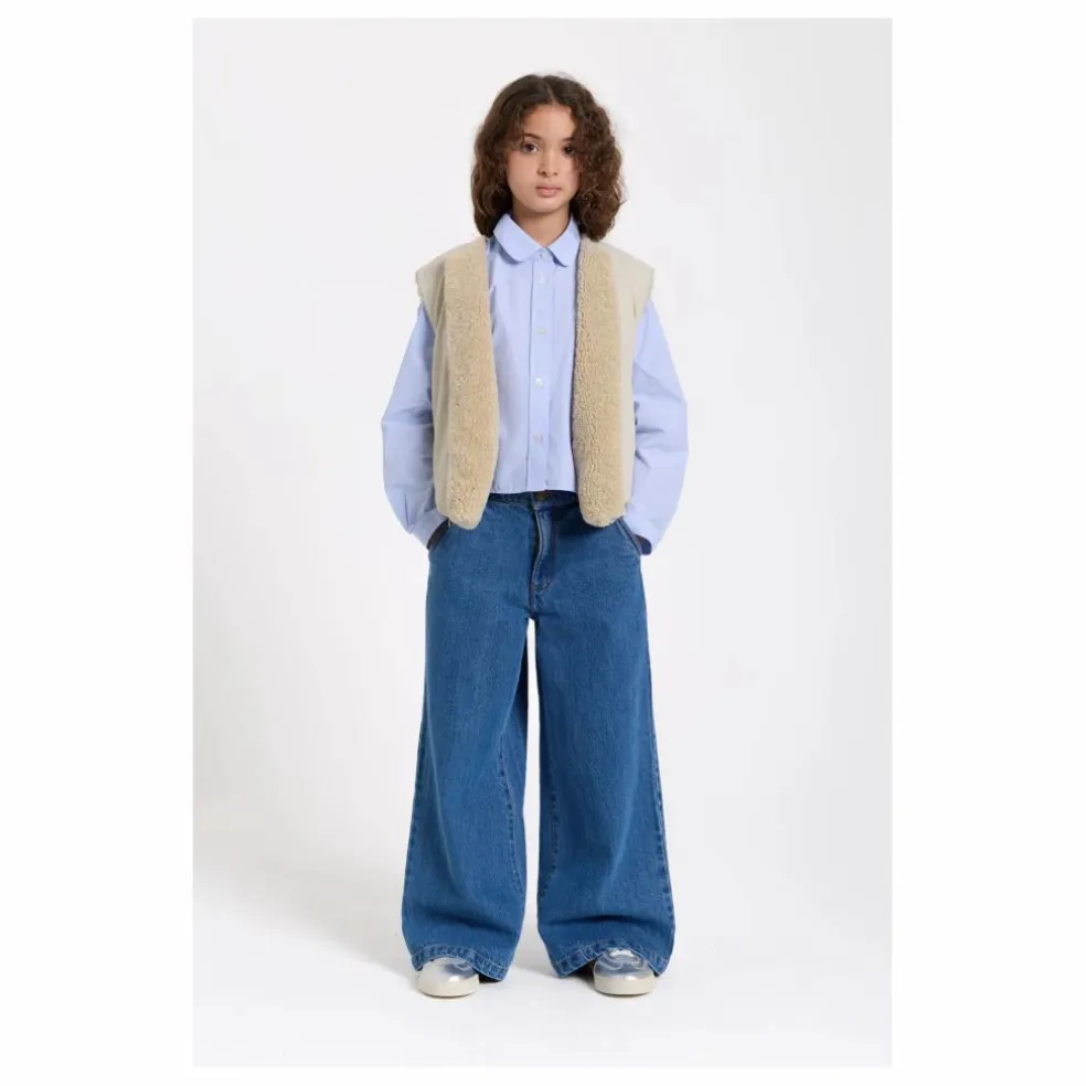 Chemise Courte Clara Rayée | Bleu Clair