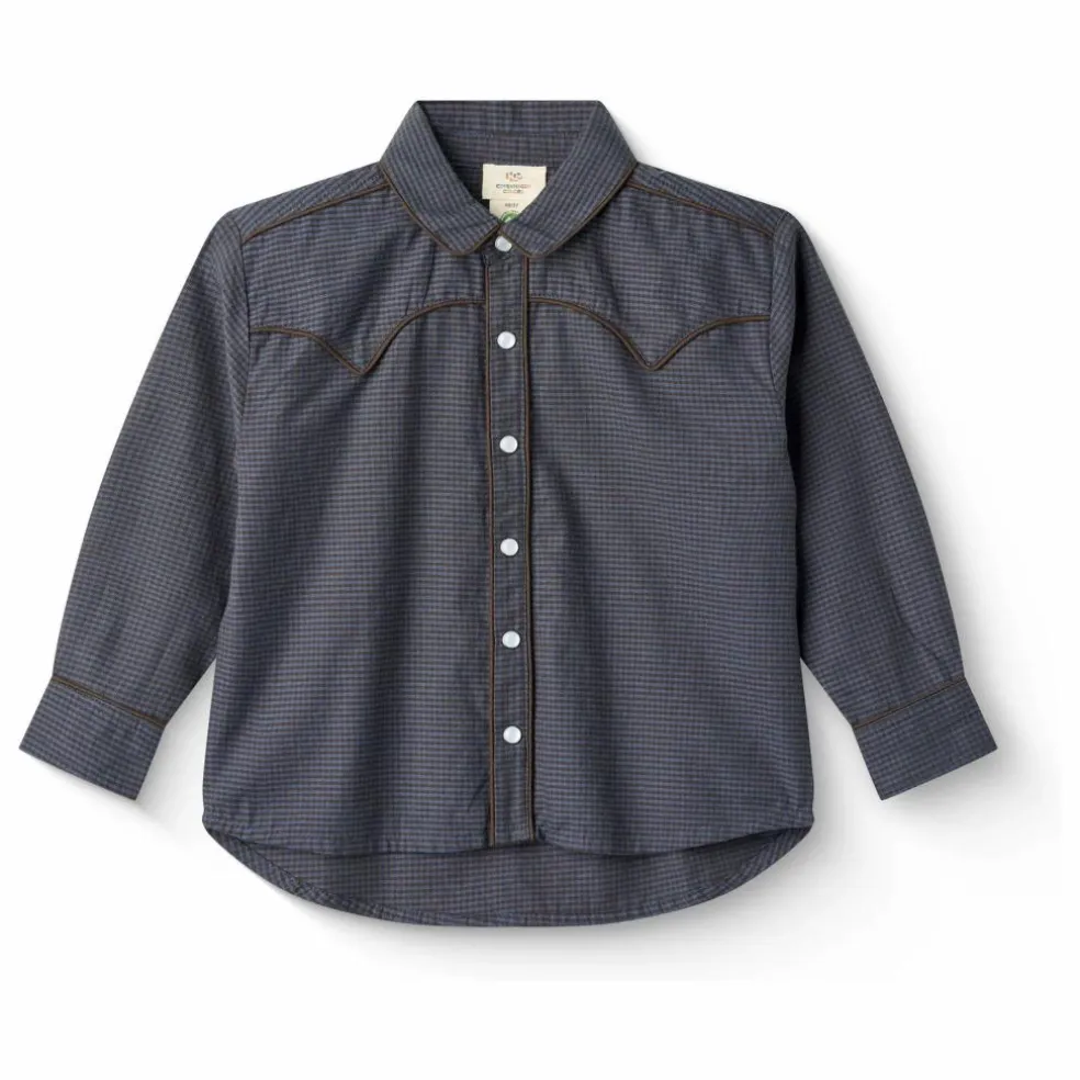 Chemise Cowboy Coton Bio | Bleu marine