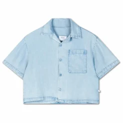 Chemise Crop Tencel | Denim clair