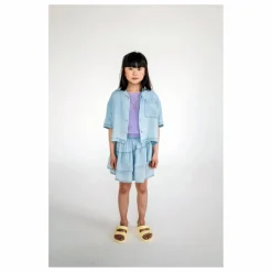 Chemise Crop Tencel | Denim clair