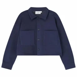 Chemise Crop Top Coton Bio | Bleu marine
