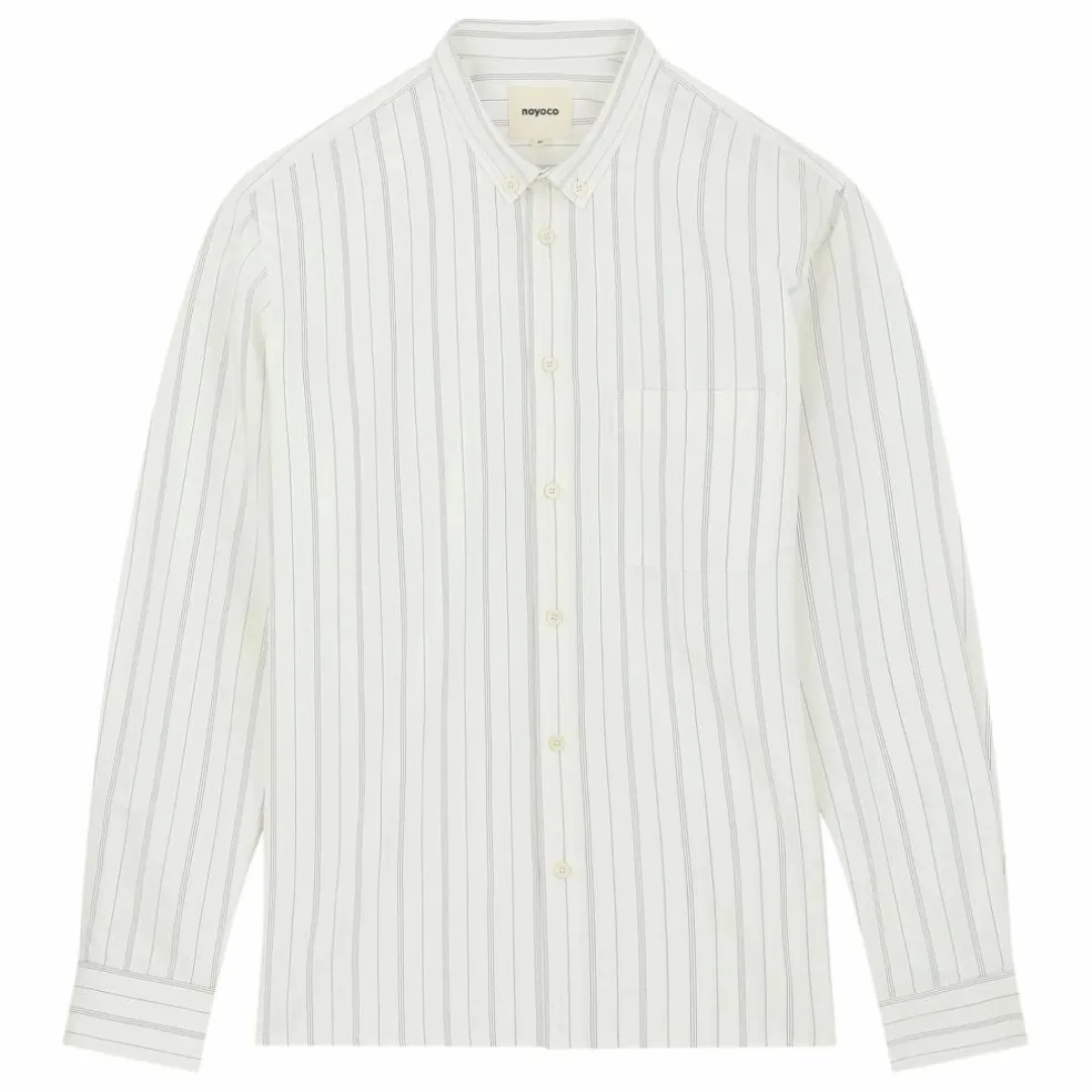 Chemise Curtis Rayée Coton Recyclé | Blanc