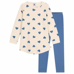 Chemise de Nuit Molleton Cœurs | Bleu