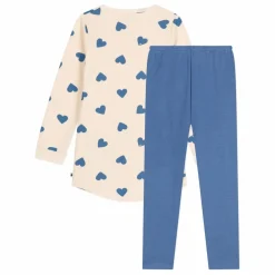Chemise de Nuit Molleton Cœurs | Bleu