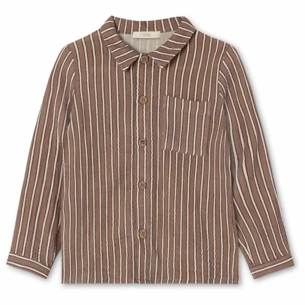 Chemise Elmo Rayée | Marron