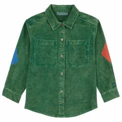 Chemise Empiècements Velours Côtelé | Vert