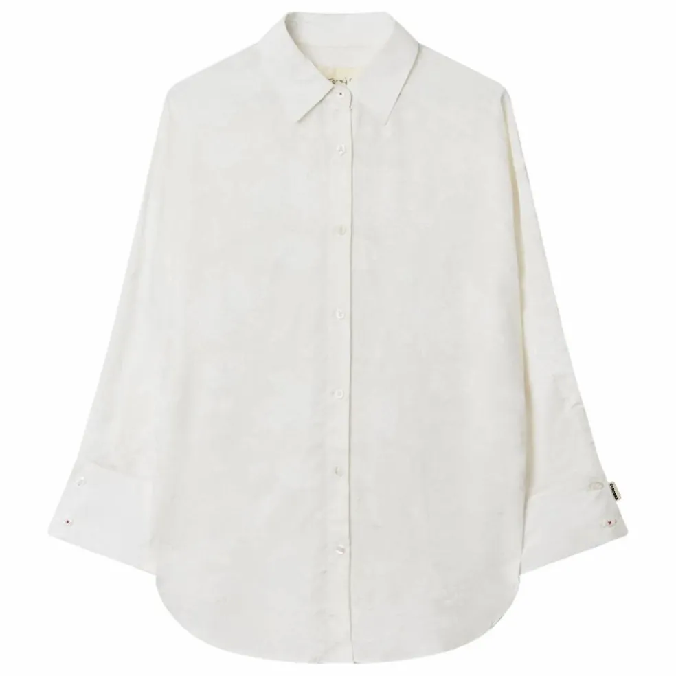 Chemise Fleurs Jacquard | Blanc