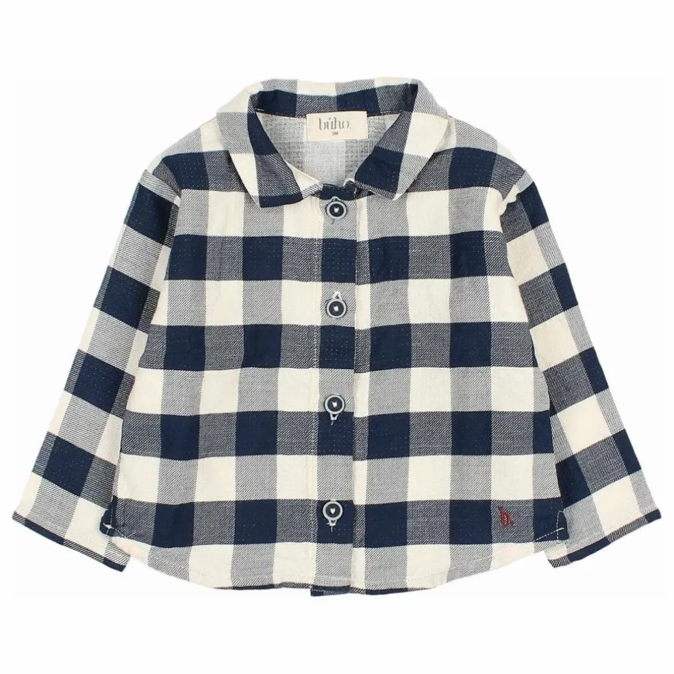 Chemise Gingham Carreaux Bébé | Bleu marine