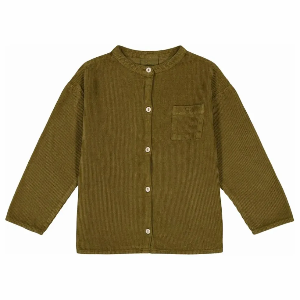 Chemise Jim Velours Côtelé Coton Bio | Vert kaki