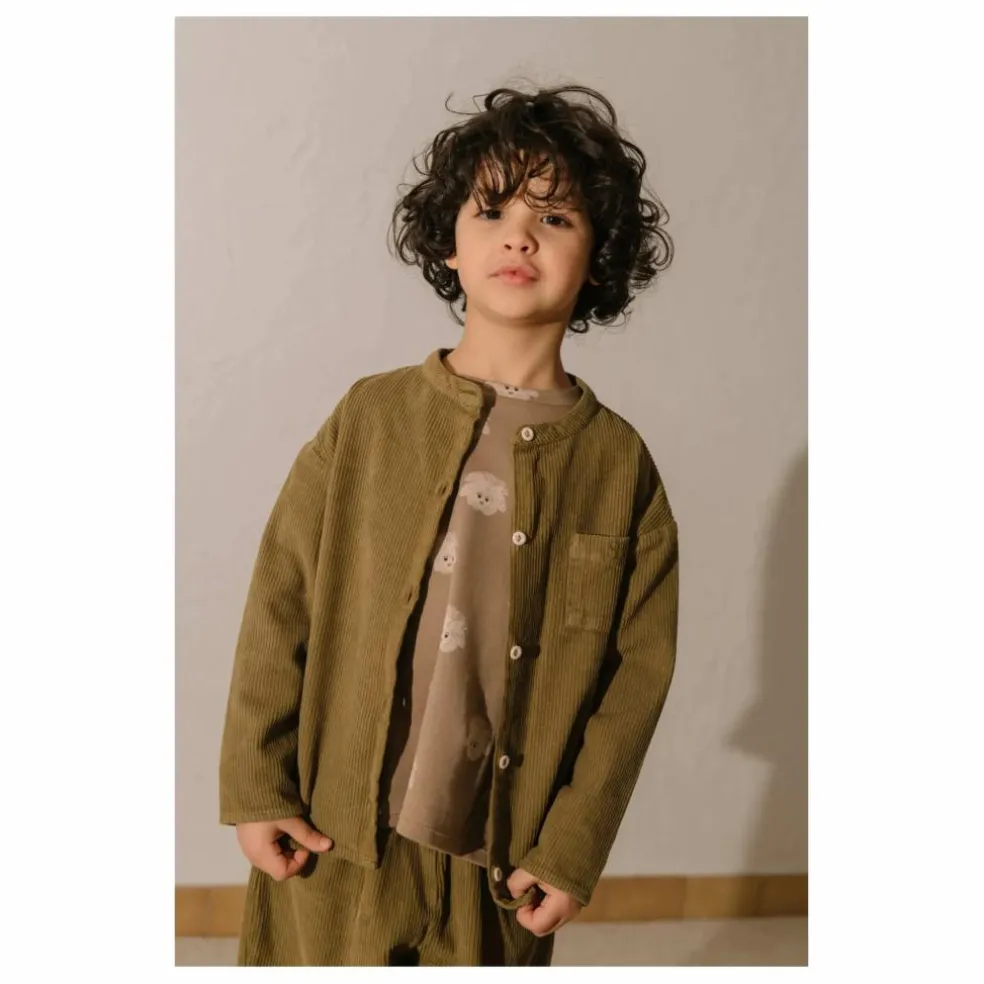 Chemise Jim Velours Côtelé Coton Bio | Vert kaki