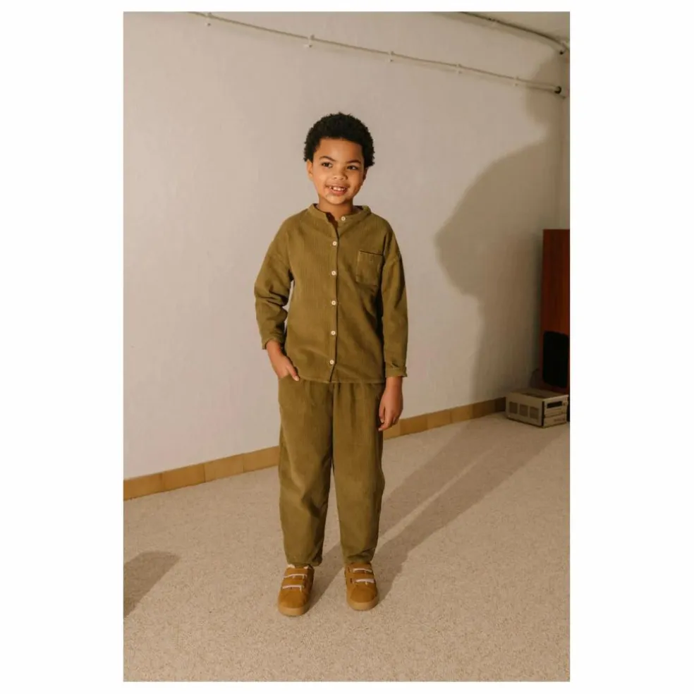 Chemise Jim Velours Côtelé Coton Bio | Vert kaki
