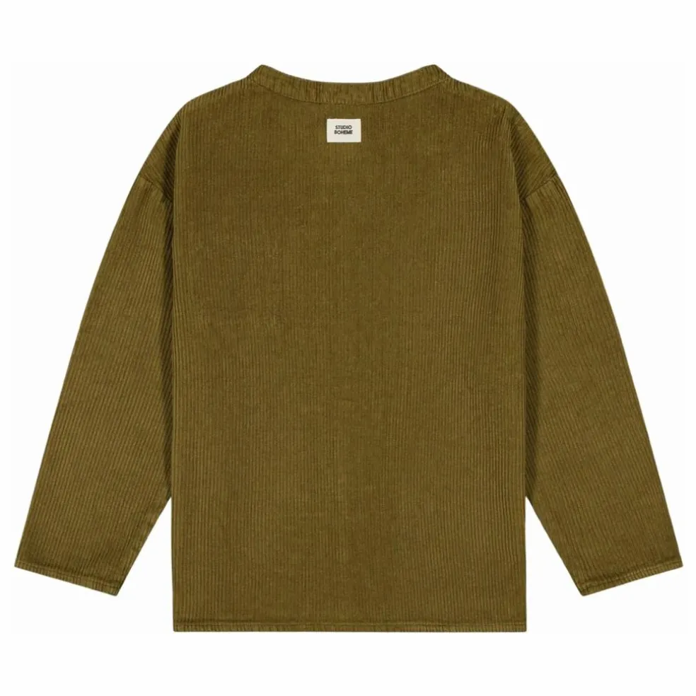 Chemise Jim Velours Côtelé Coton Bio | Vert kaki