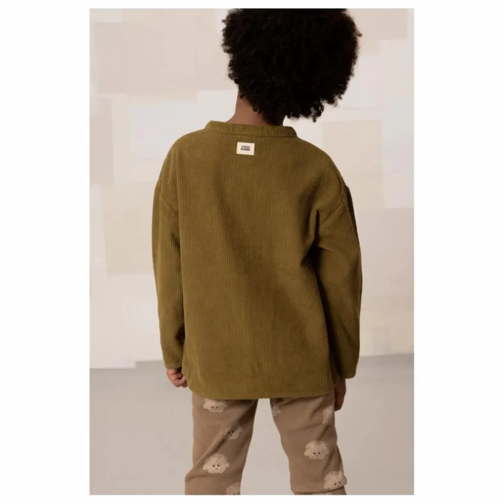 Chemise Jim Velours Côtelé Coton Bio | Vert kaki