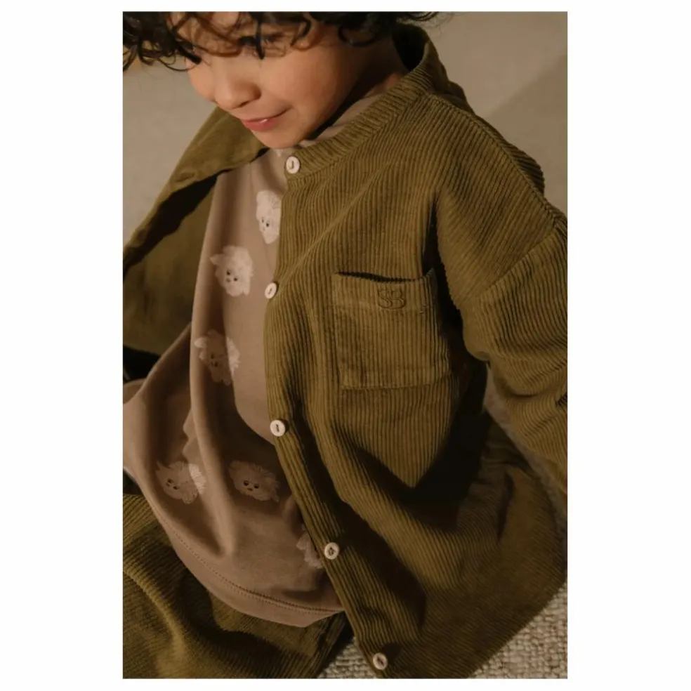 Chemise Jim Velours Côtelé Coton Bio | Vert kaki