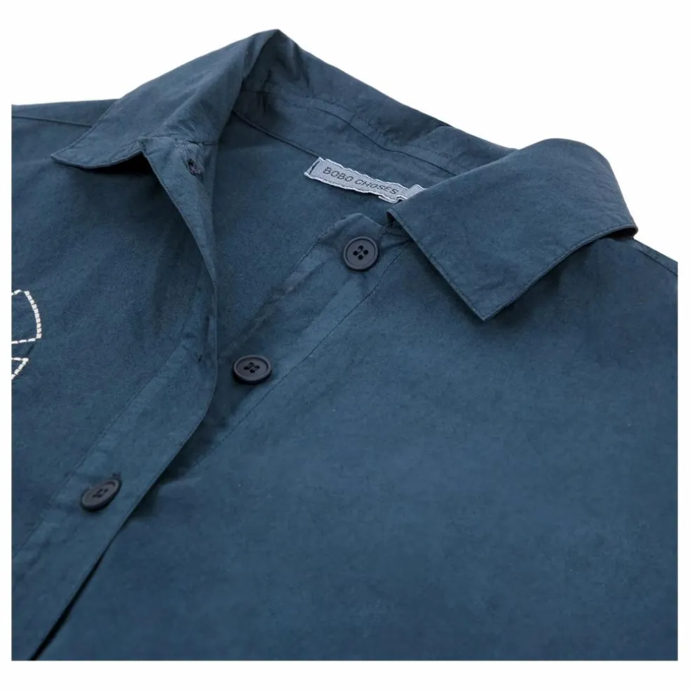 Chemise Kaleidoscope Brodée Coton Bio - Collection Femme | Bleu marine