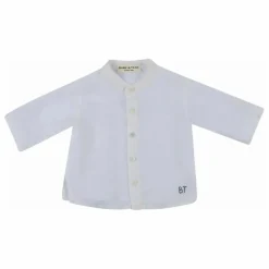 Chemise Logo Brodé Lin | Blanc
