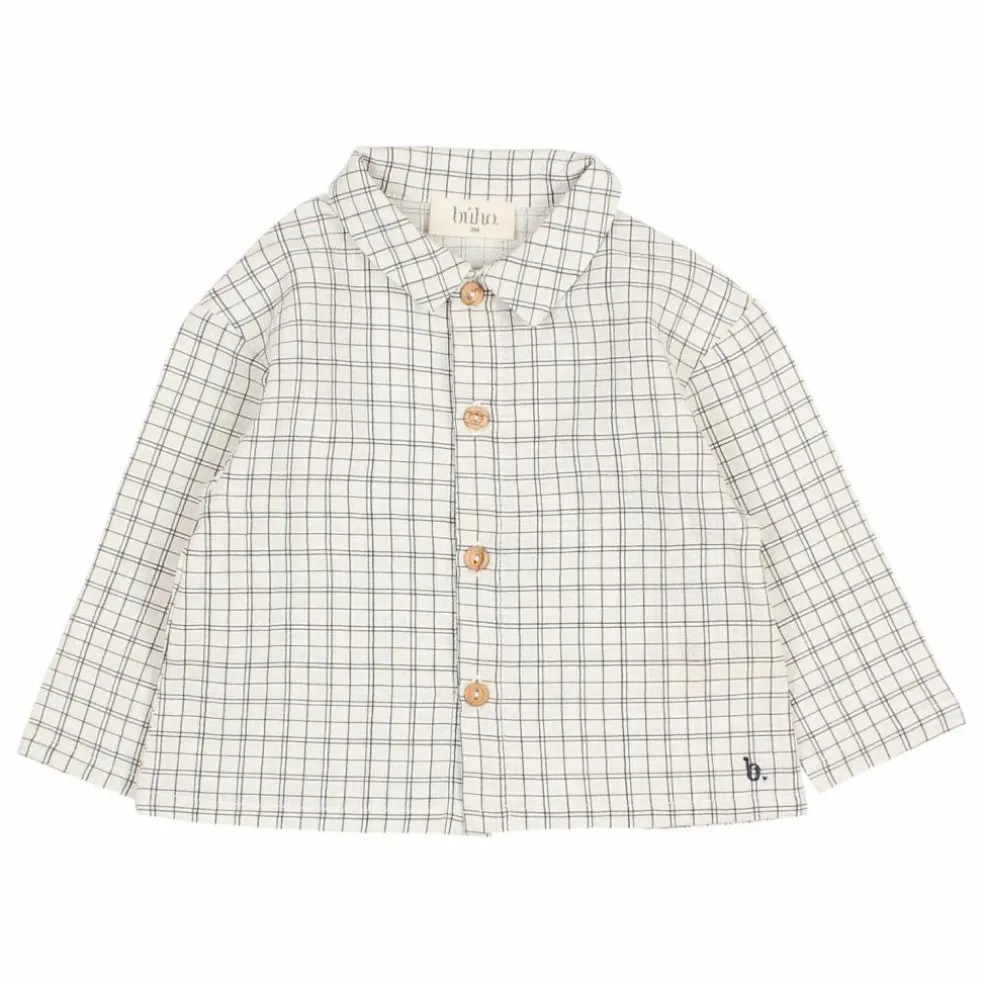 Chemise Mini Check Coton Bio | Ecru
