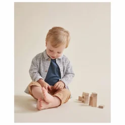 Chemise Mini Check Coton Bio | Ecru