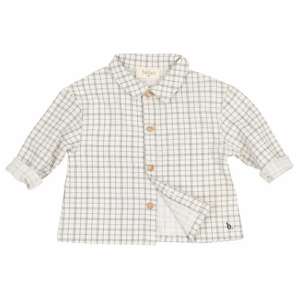 Chemise Mini Check Coton Bio | Ecru