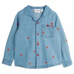 Chemise Mini Cœurs Coton Bio | Denim