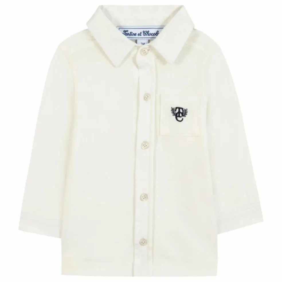 Chemise Poche Brodée | Nacre