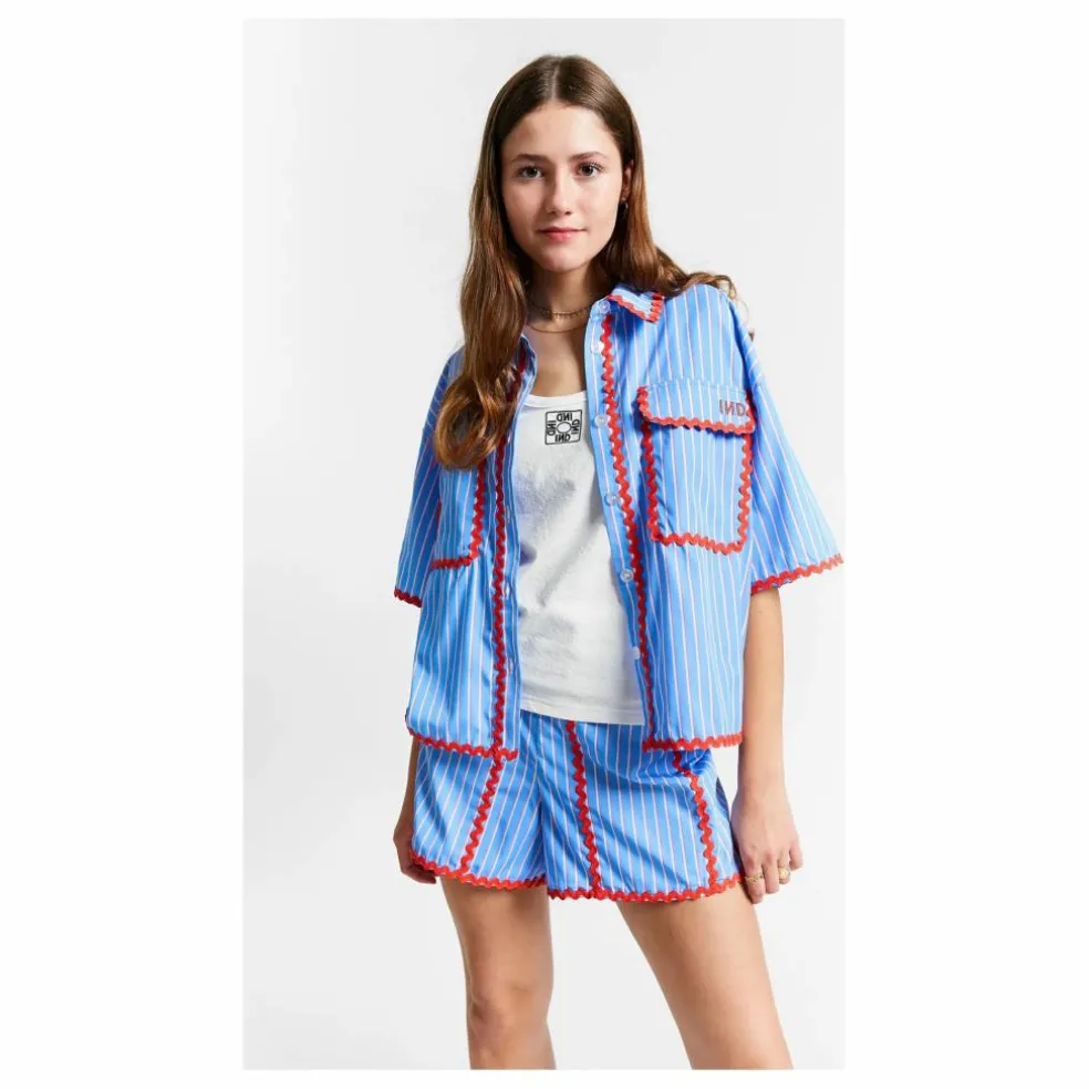 Chemise Rayures Bords Contrastés Suraya | Bleu