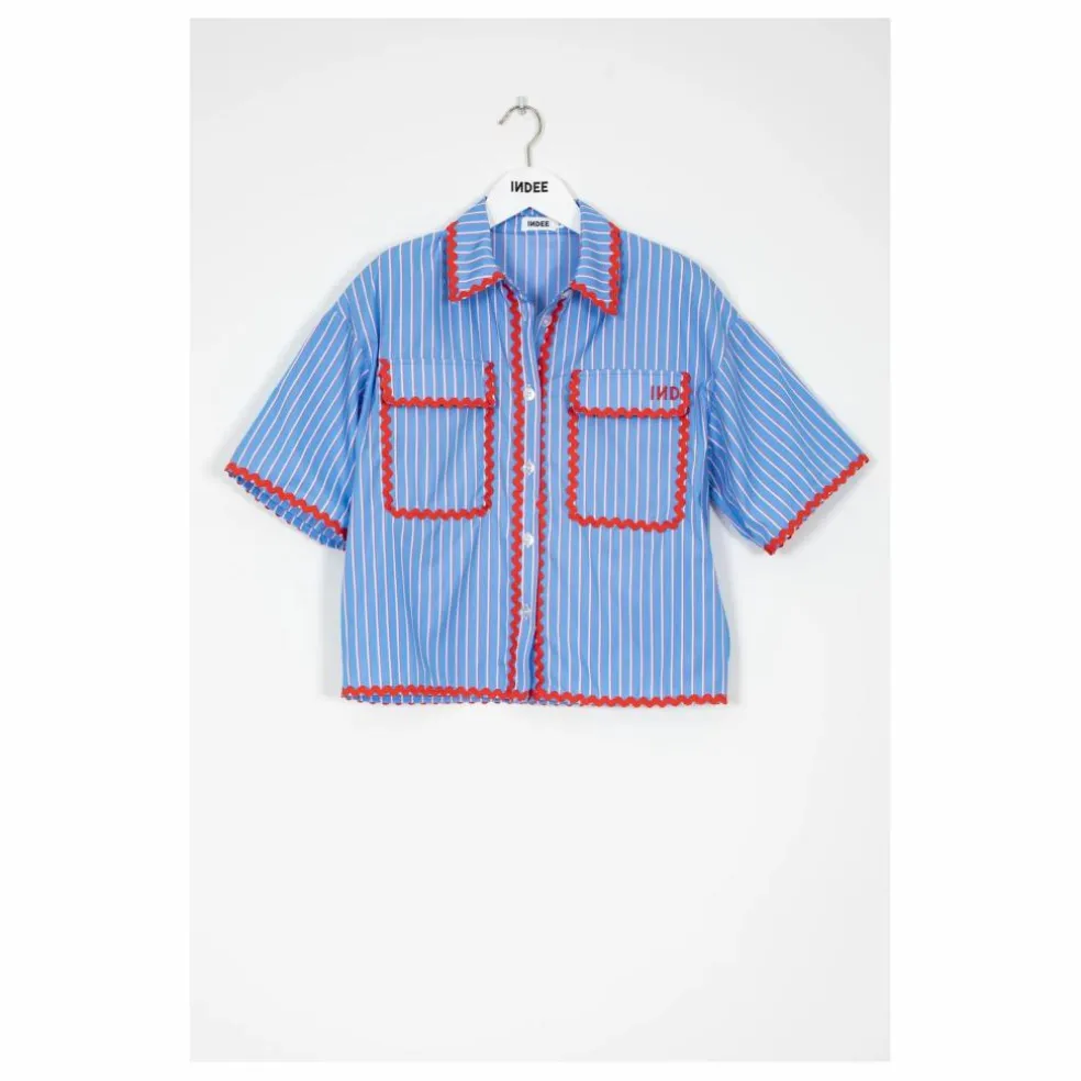 Chemise Rayures Bords Contrastés Suraya | Bleu