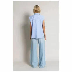 Chemise Sans Manches Laura Rayée | Bleu Clair