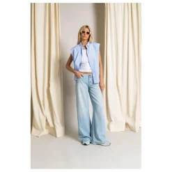 Chemise Sans Manches Laura Rayée | Bleu Clair