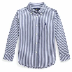 Chemise Sport Logo Rayée | Bleu marine