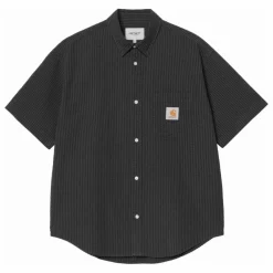 Chemise Toland Rayée Seersucker | Noir