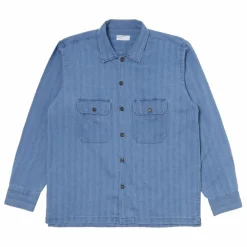 Chemise Utility Herringbone | Washed Blue