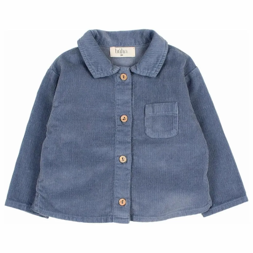 Chemise Velours Côtelé Coton Bio | Bleu gris