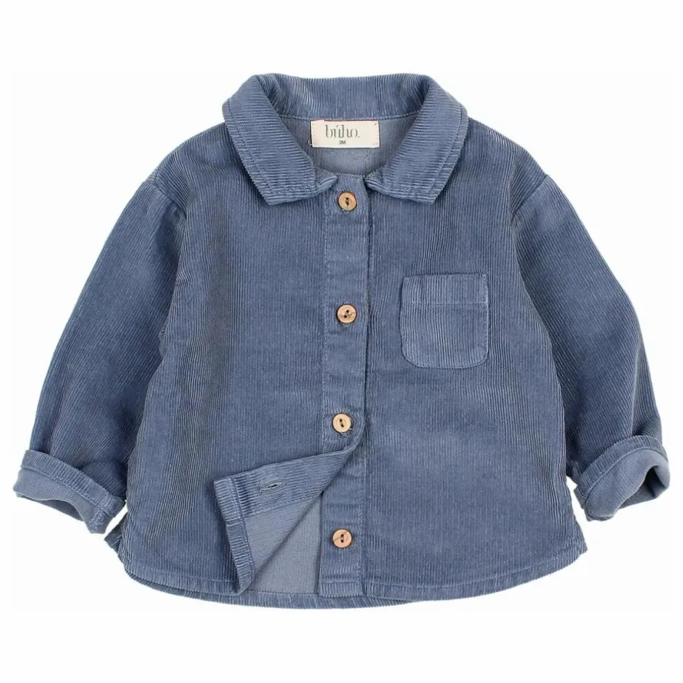 Chemise Velours Côtelé Coton Bio | Bleu gris