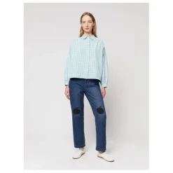 Chemise Vichy Seersucker - Collection Femme | Bleu turquoise